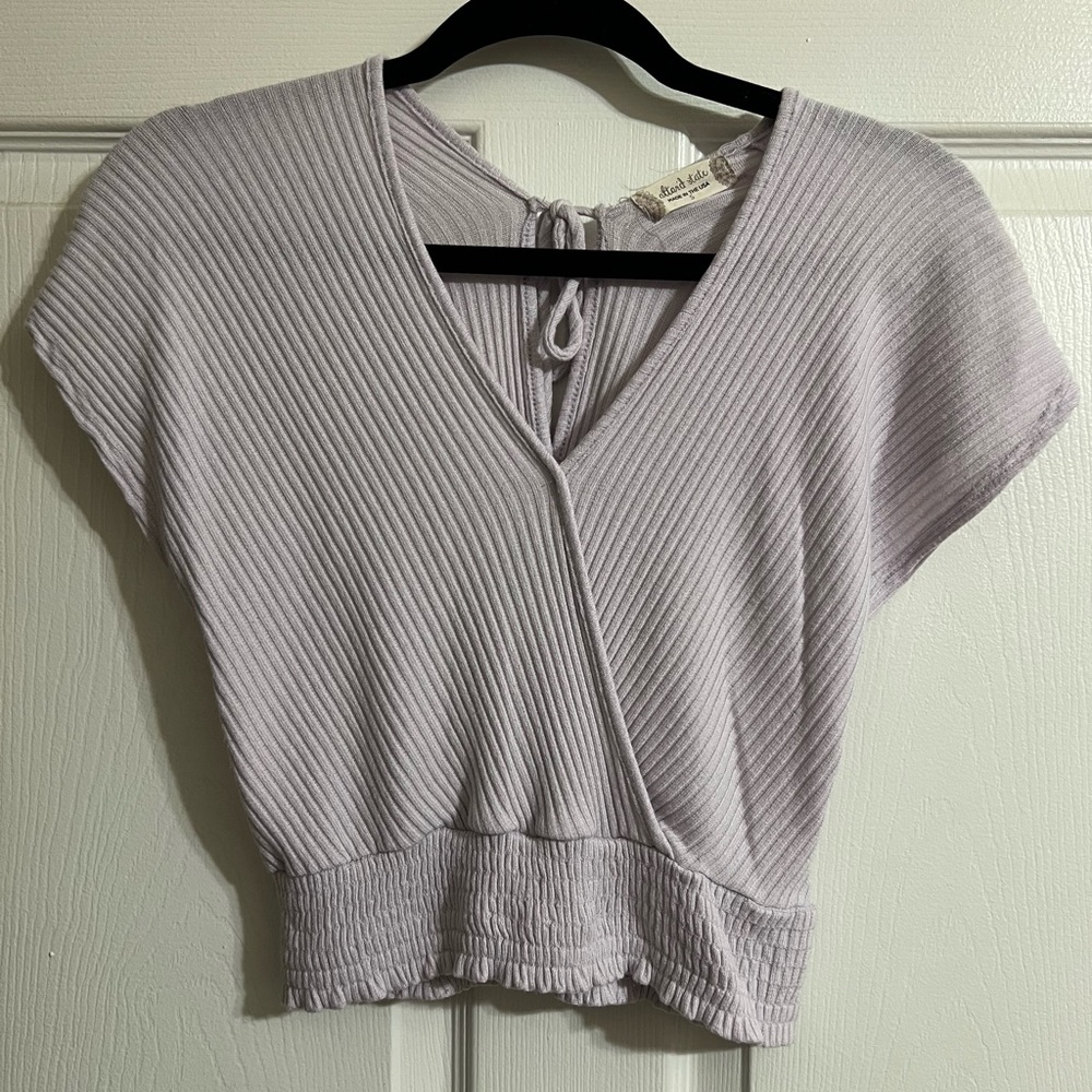 Altar'd State Light Purple Ribbed Top